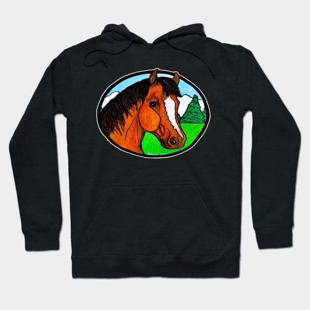 Bay horse Hoodie by Shyflyer